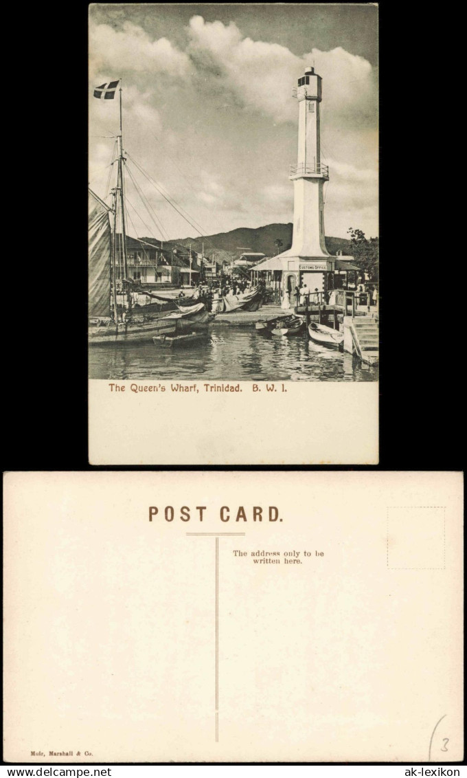 Postcard Trinidad The Queen's Wharf, Trinidad. B. W. I. 1909 Caribbean