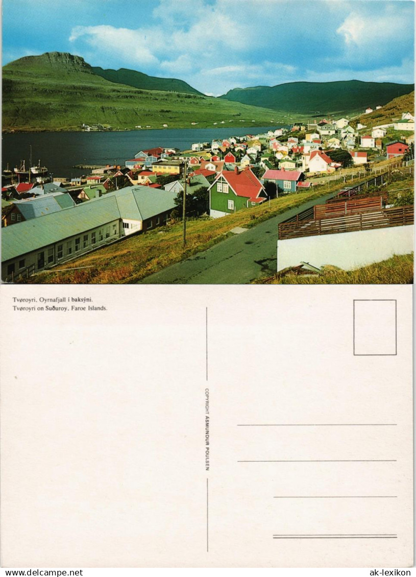 Postcard Tvøroyri Tverå Oyrnafjall Suðuroy Faroe Islands 1975