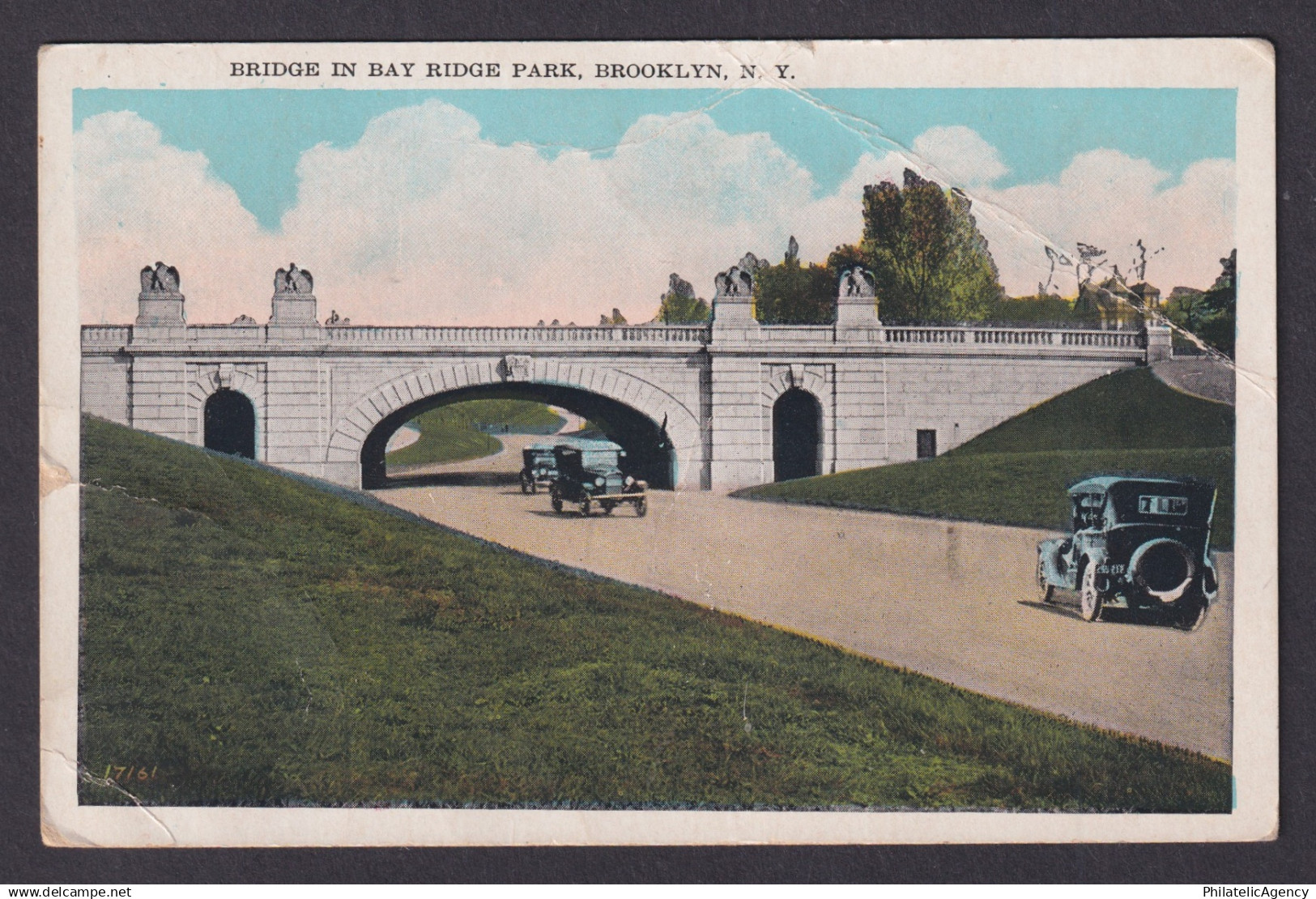 Postcard, United States, Brooklyn NY, Bridge in Bay Ridge Park