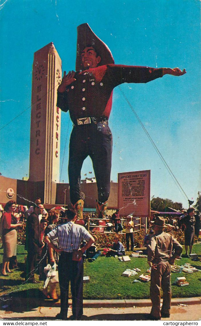 Postcard United States > TX - Texas > Dallas Bix Tex tallest cowboy