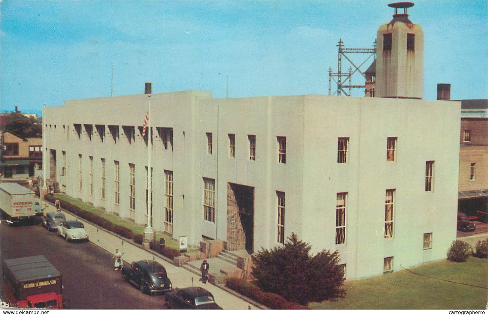 Postcard USA CT - Connecticut Bridgeport POst office 1963