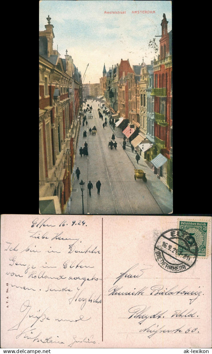 Postkaart Amsterdam Amsterdam Amstelstraat 1924