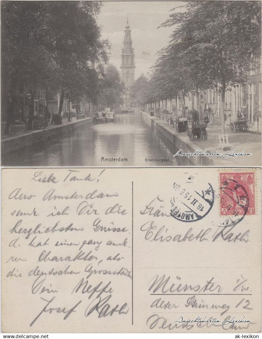 Postkaart Amsterdam Amsterdam Groenburgwal 1915