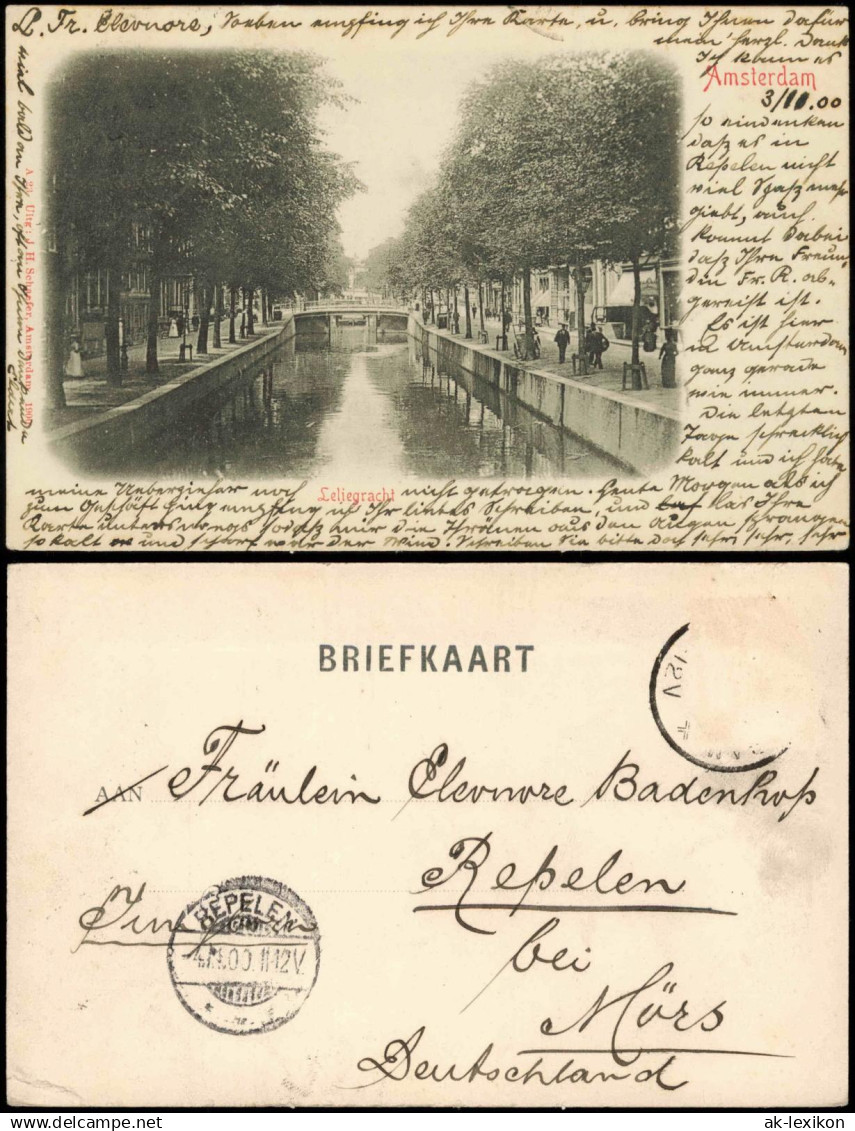 Postkaart Amsterdam Amsterdam Leliegracht 1900