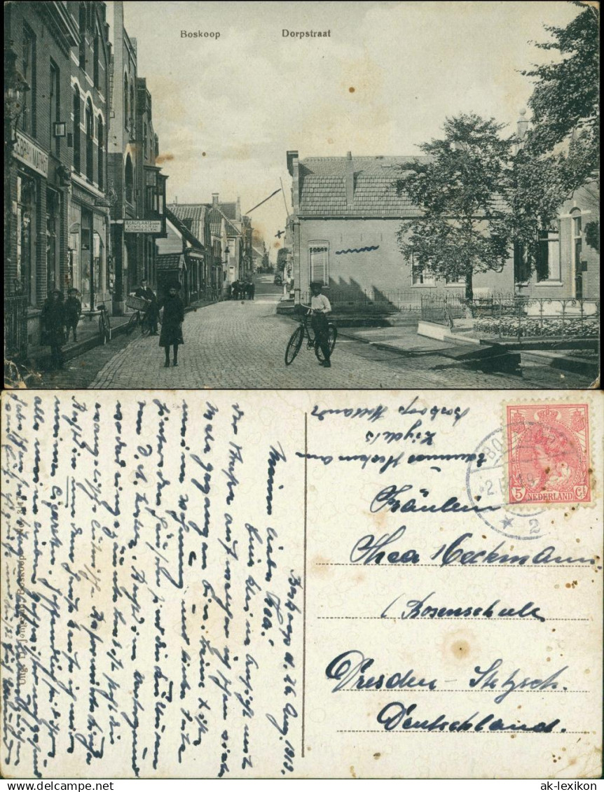 Postkaart Boskoop (Niederlande) Dorpstraat 1909