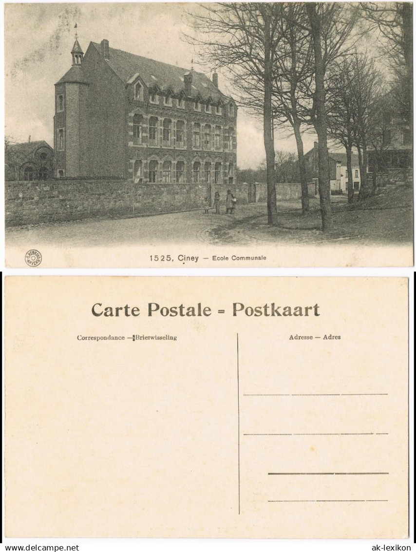 Postkaart Ciney Ciney Ecole Communale - Schule 1912