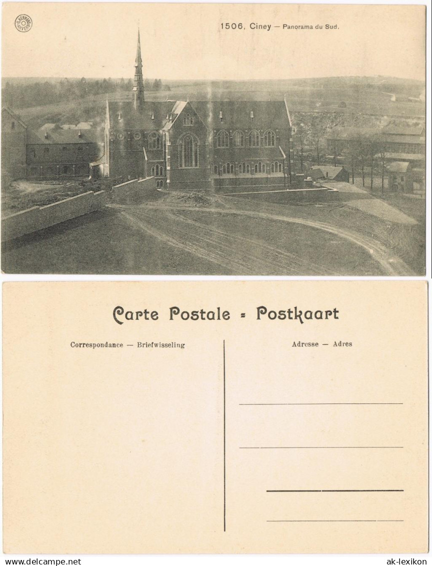 Postkaart Ciney Ciney Panorama-Ansicht Panorama du Sud 1910