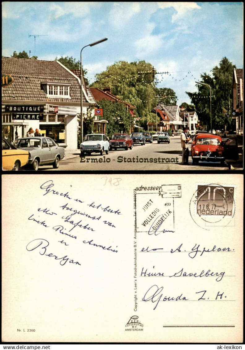 Postkaart Ermelo (Gelderland) Stationsstraat - Autos 1977