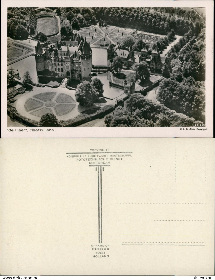 Postkaart Haarzuilens Luftbild "de Haer' Kasteel de Haar 1930