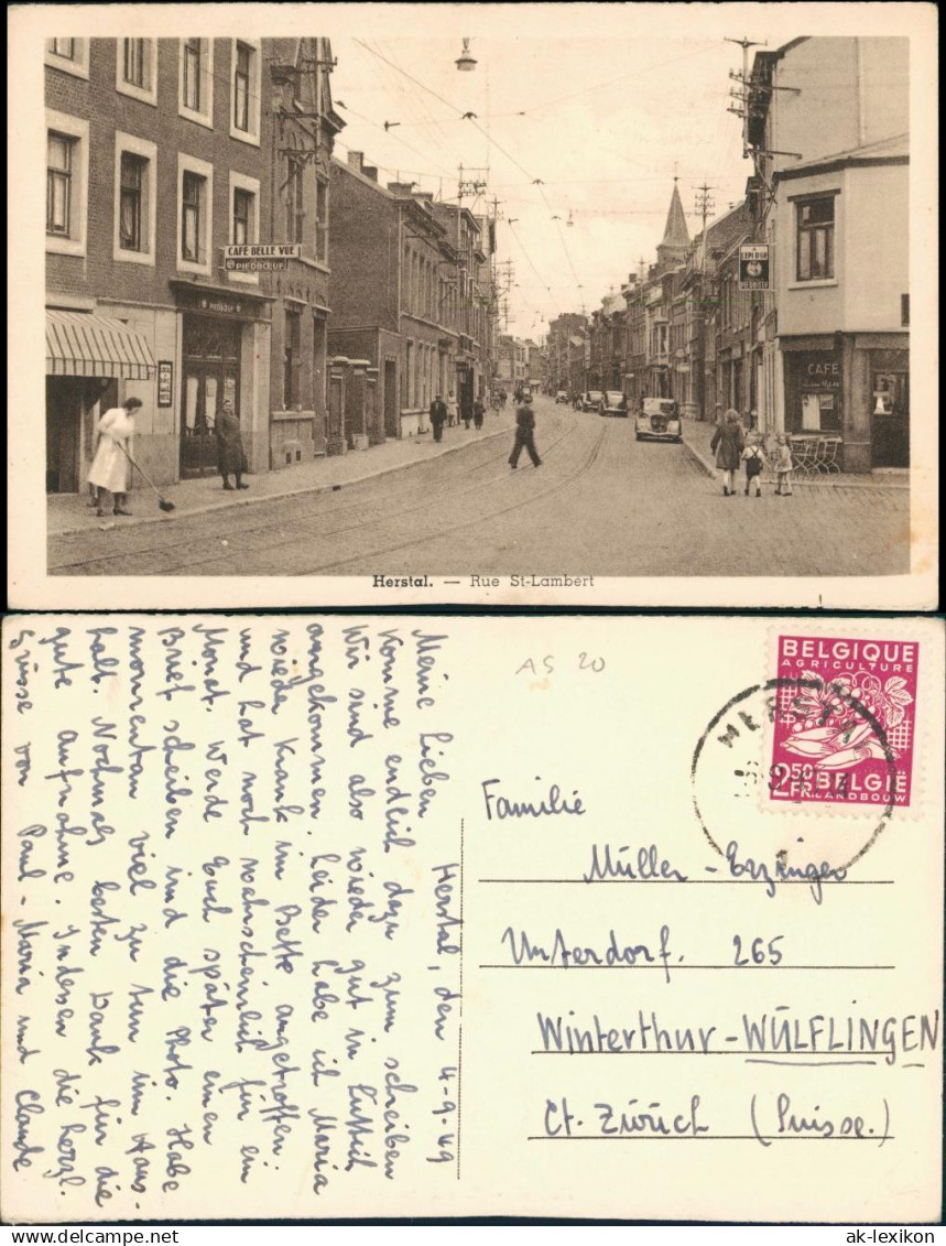 Postkaart Herstal Rue St. Lambert 1949