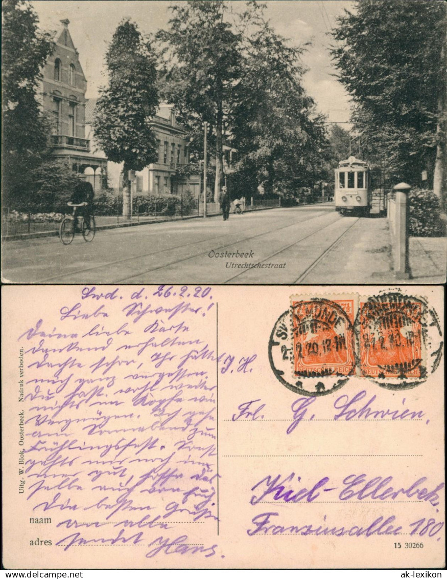 Postkaart Oosterbeek-Renkum Utrechtschestraat Tram Straßenbahn 1920