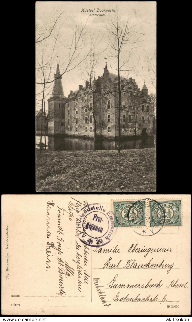 Postkaart Renkum Schloss Kasteel Doorwerth 1915