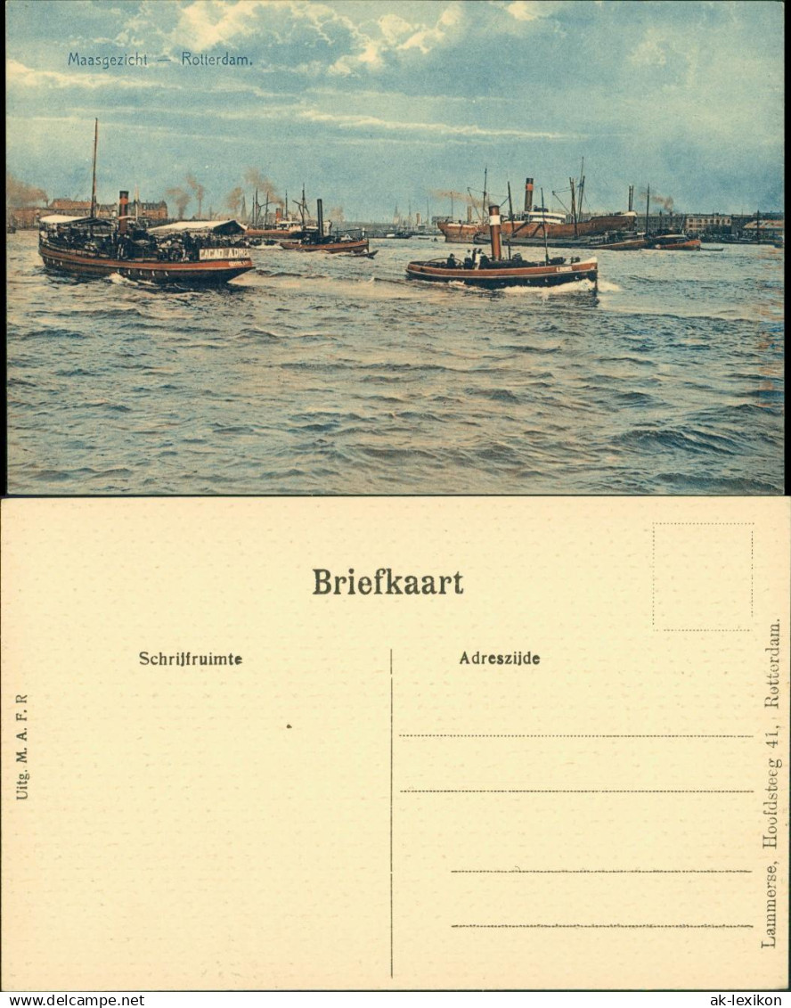 Postkaart Rotterdam Rotterdam Maasgezicht/Hafen, Dampfer 1909