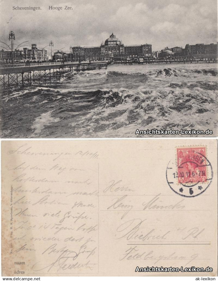 Postkaart Scheveningen-Den Haag Den Haag Hooge Zee 1911