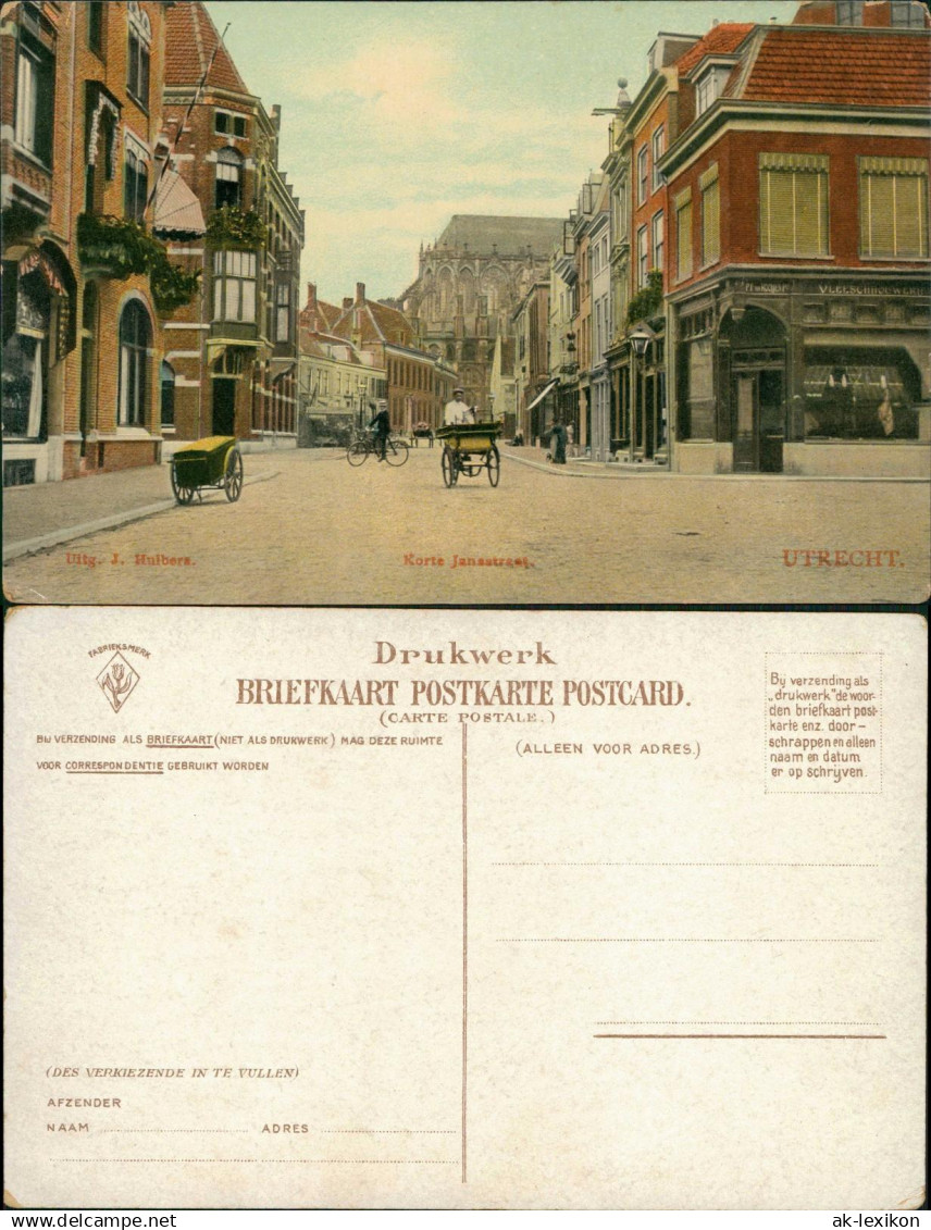 Postkaart Utrecht Utrecht Karte Jansstraat, Radfahrer 1909