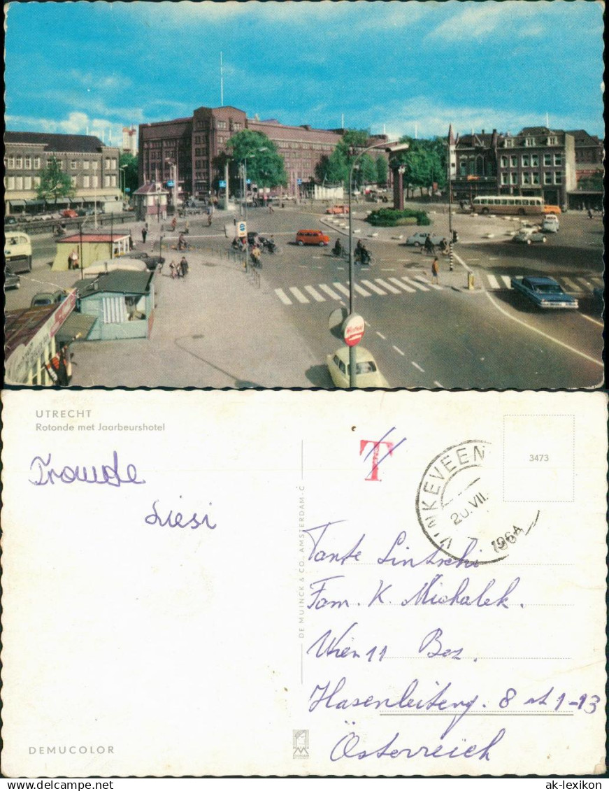 Postkaart Utrecht Utrecht Straße - Rotonde 1964