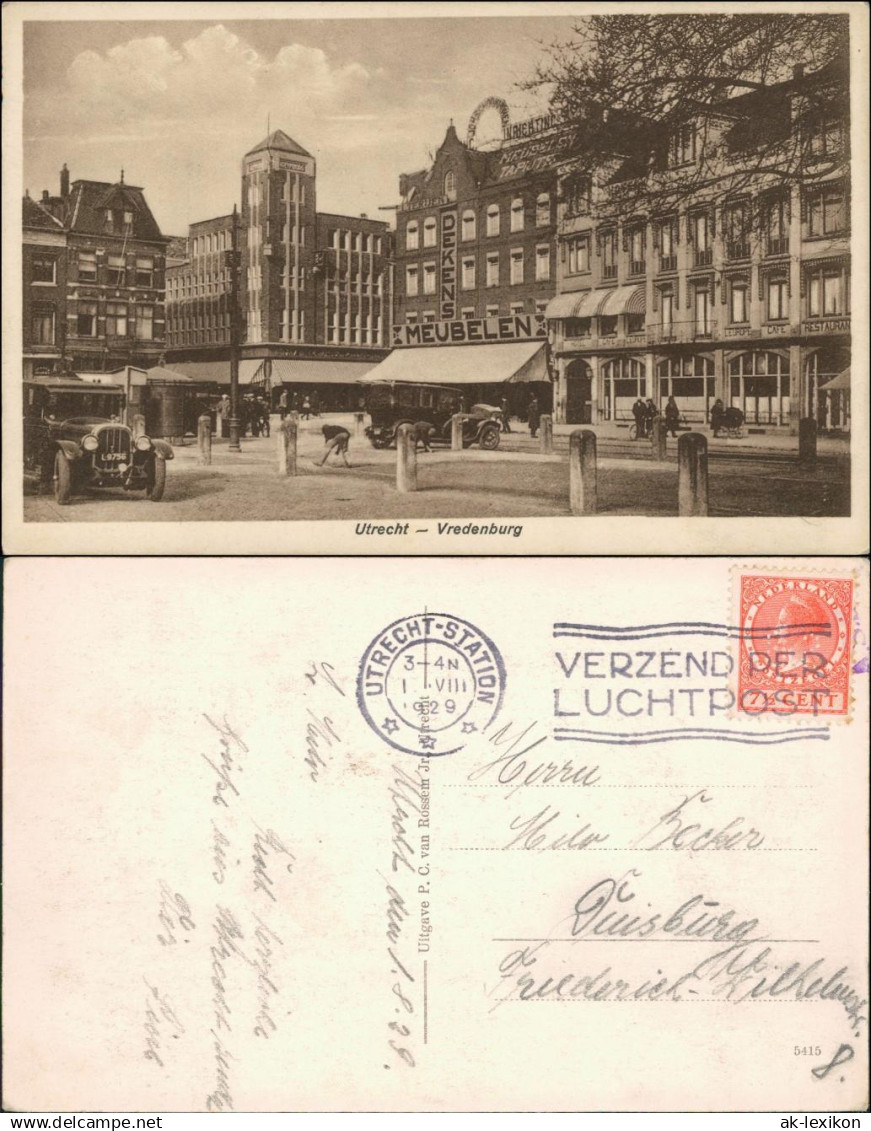 Postkaart Utrecht Utrecht Straßenpartie - Vradenburg 1929