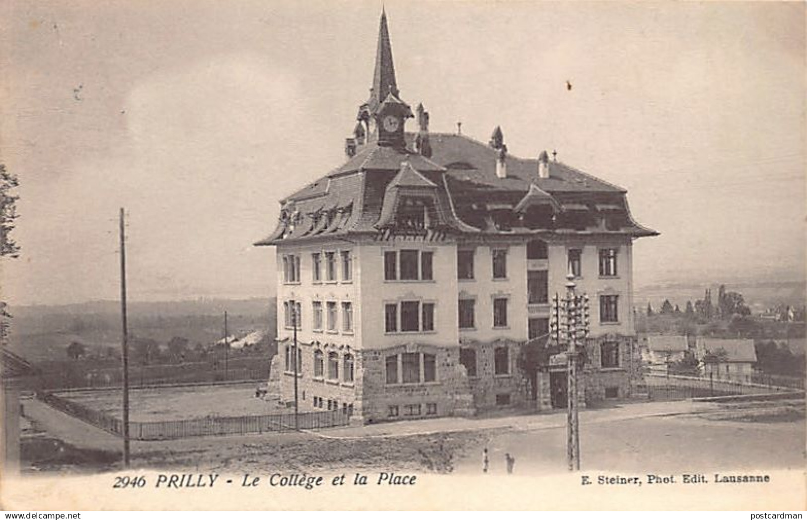 PRILLY (VD) Le Collège et la Place - Ed. E. Steiner 2946