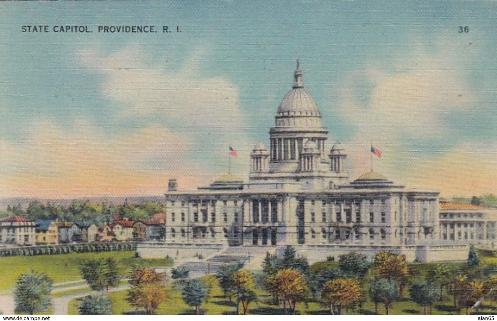 Providence Rhode Island, State Capitol Building, c1940s Postcard