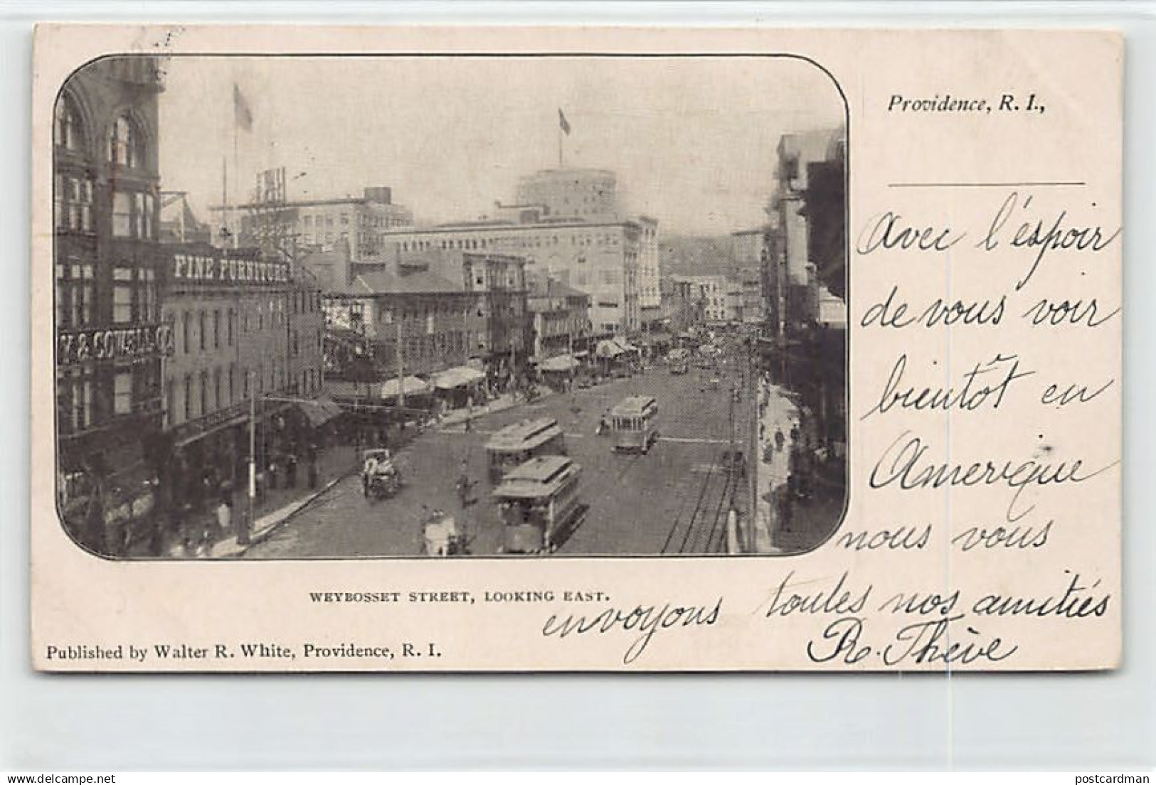 PROVIDENCE (RI) Weybosset Street, looking East - Streetcars