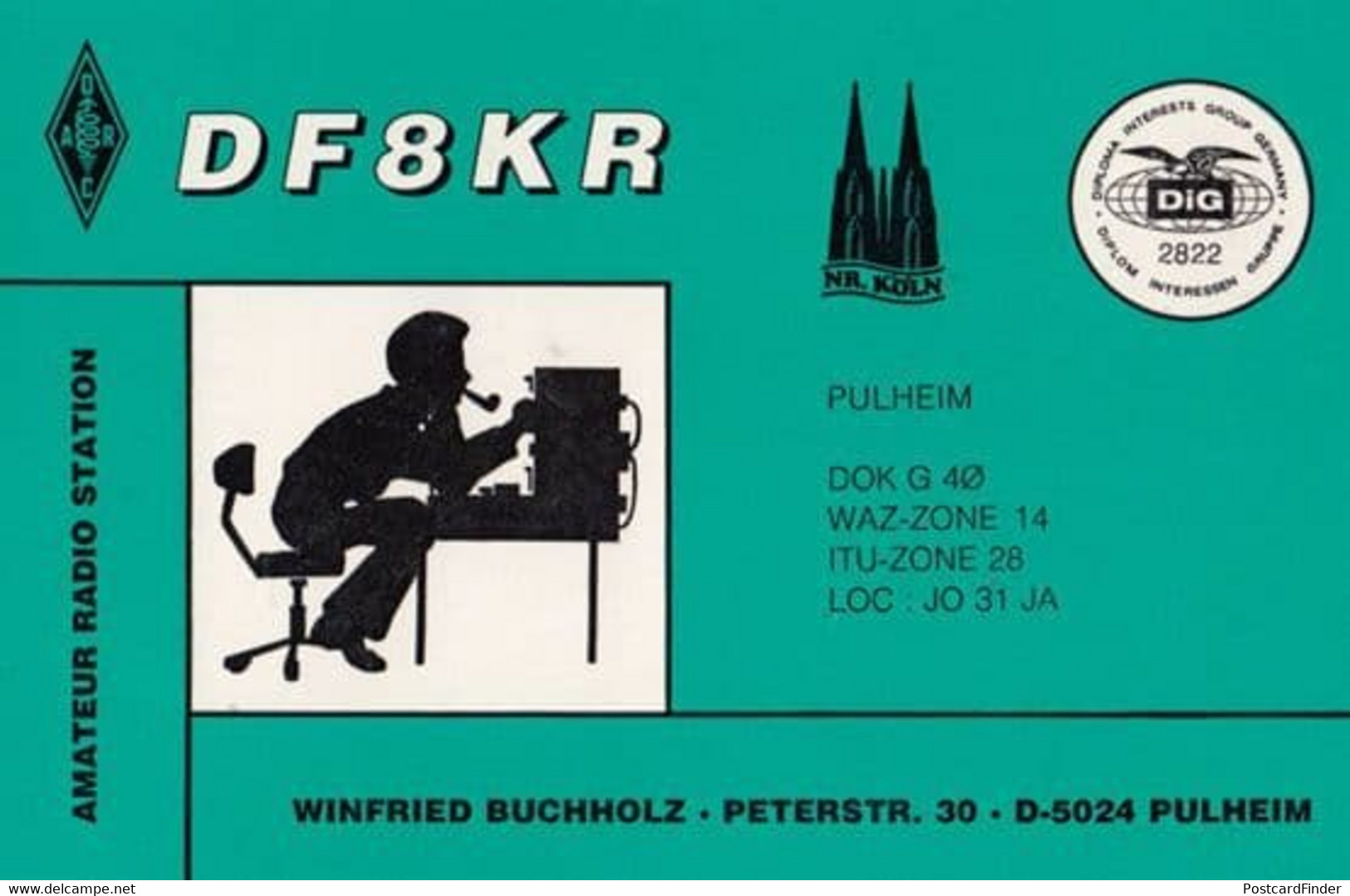 Pulheim German Amateur Radio Station QSL Postcard