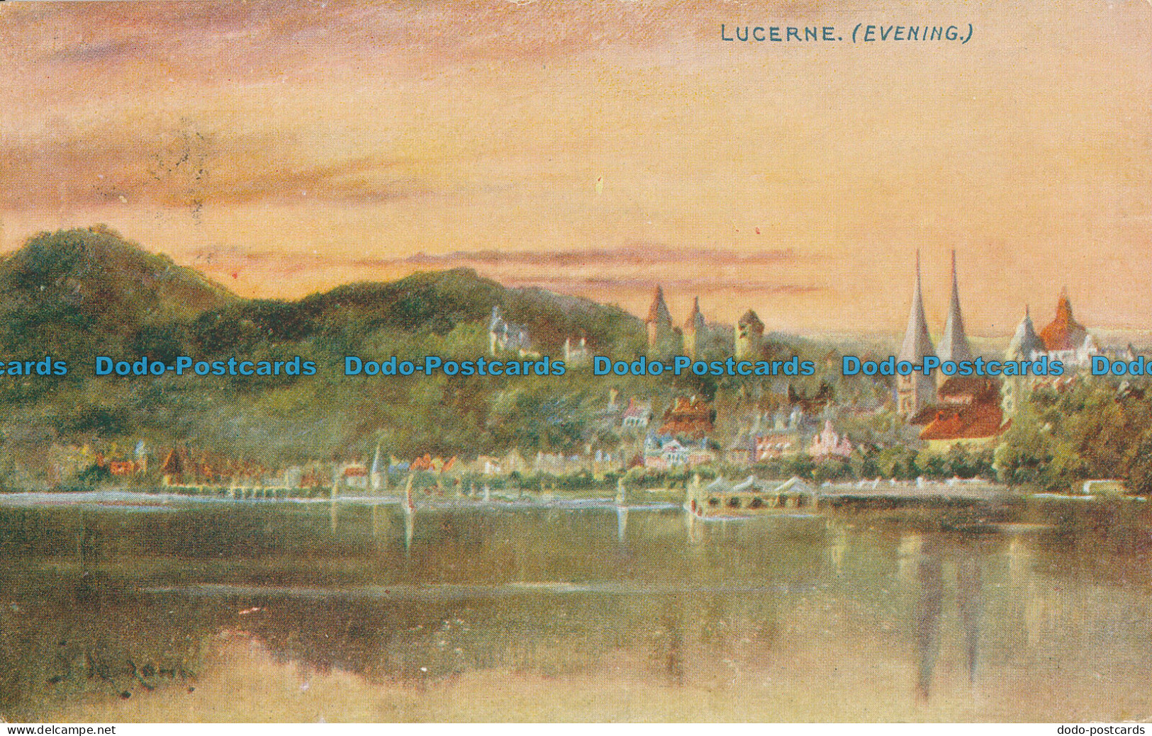 R012589 Lucerne. Evening. Photochrom. B. Hopkins