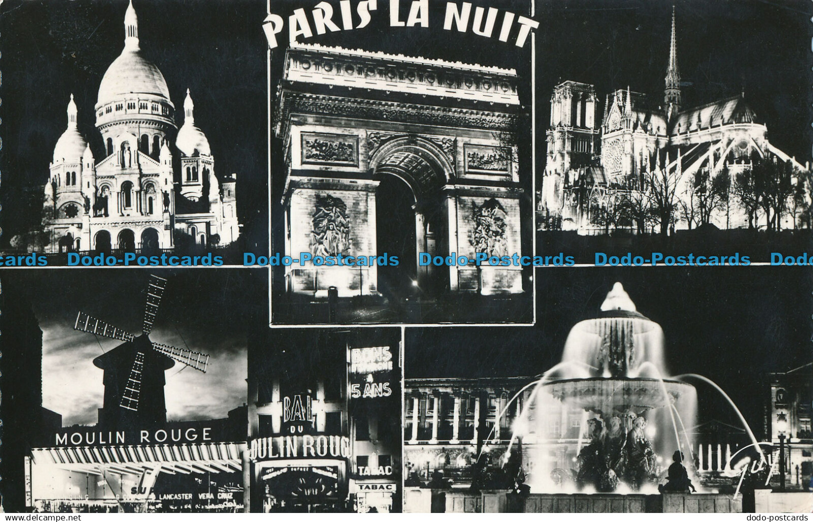 R017089 Paris la Nuit. Multi view. Leconte. 1960