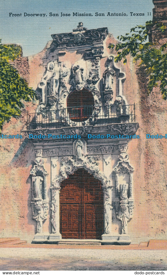 R033825 Front Doorway. San Jose Mission. San Antonio. Texas