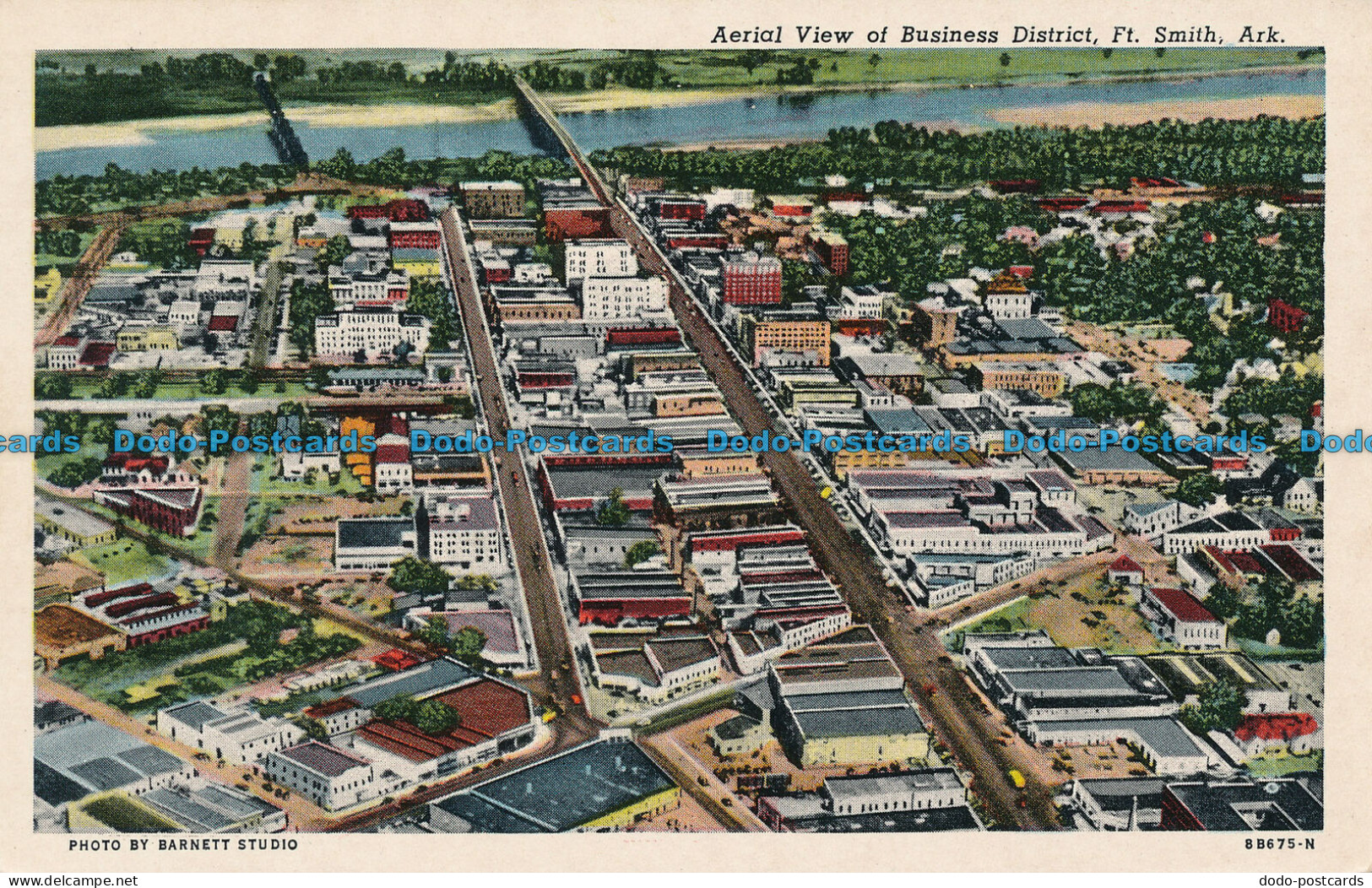 R036484 Aerial View of Business District. Ft. Smith. Ark. Barnett. Fort Smith