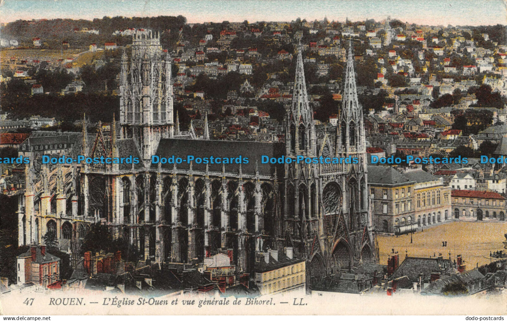 R044772 Rouen. L Eglise St Ouen et Vue Generale de Bihorel. LL. No 47. 1915