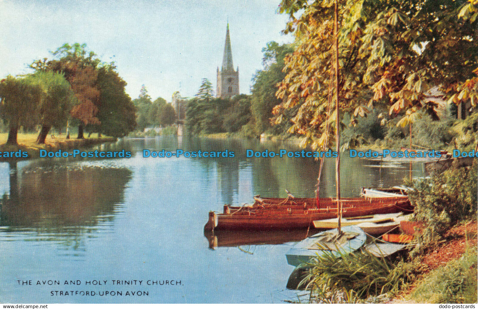 R070297 The Avon and Holy Trinity Church. Stratford Upon Avon. Salmon