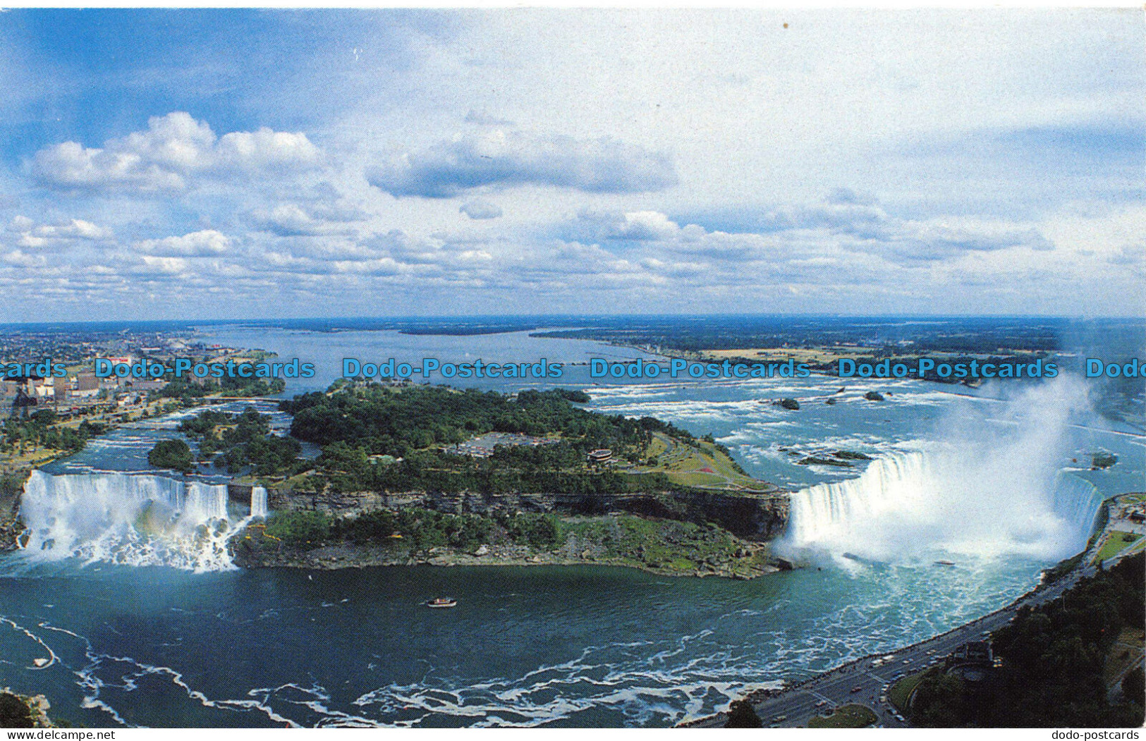 R076059 Niagara Falls. Chutes Niagara. American Falls. Canadian Horseshoe Falls.