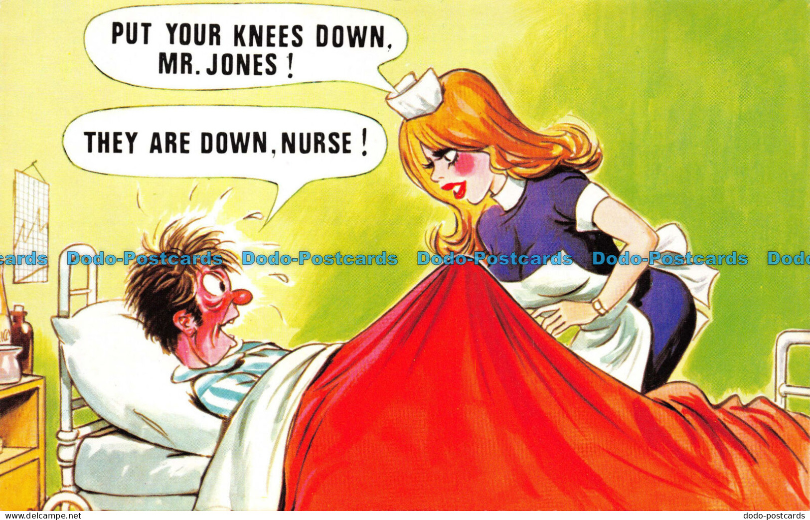 R081940 Put your knees down Mr. Jones. They are down Nurse. Bamforth. Comic Seri