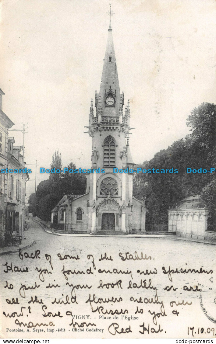 R130019 Vigny. Place de l Eglise. A. Seyes. 1909