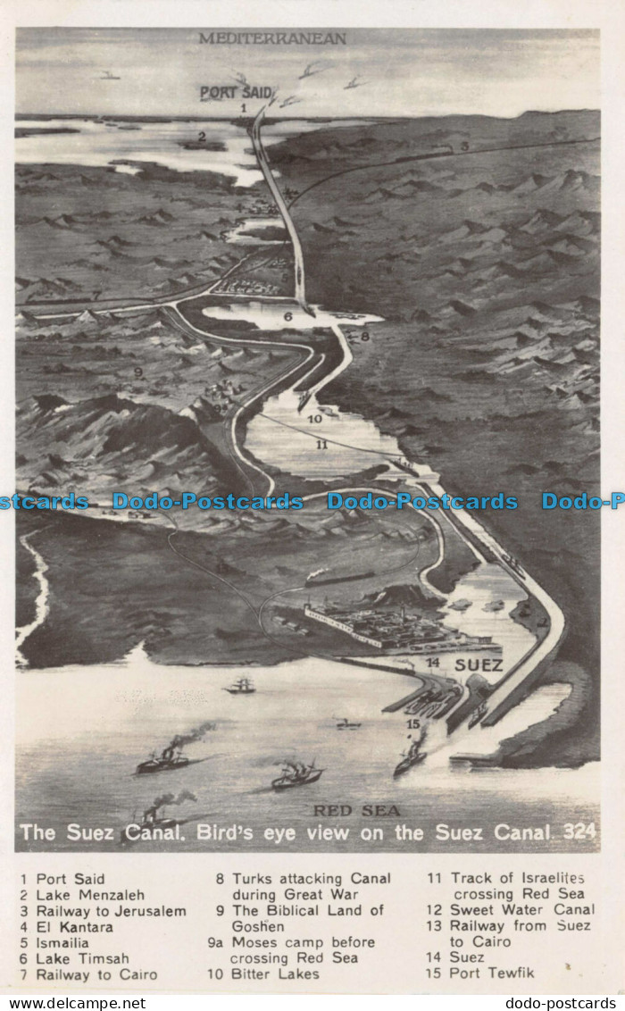 R131822 The Suez Canal. Birds Eye View on the Suez Canal. No 324