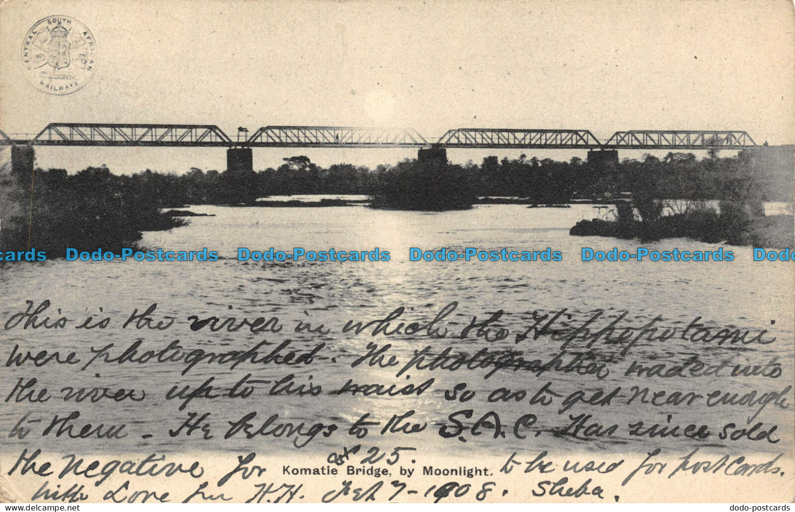 R136139 Komatie Bridge by Moonlight. Bull Austin