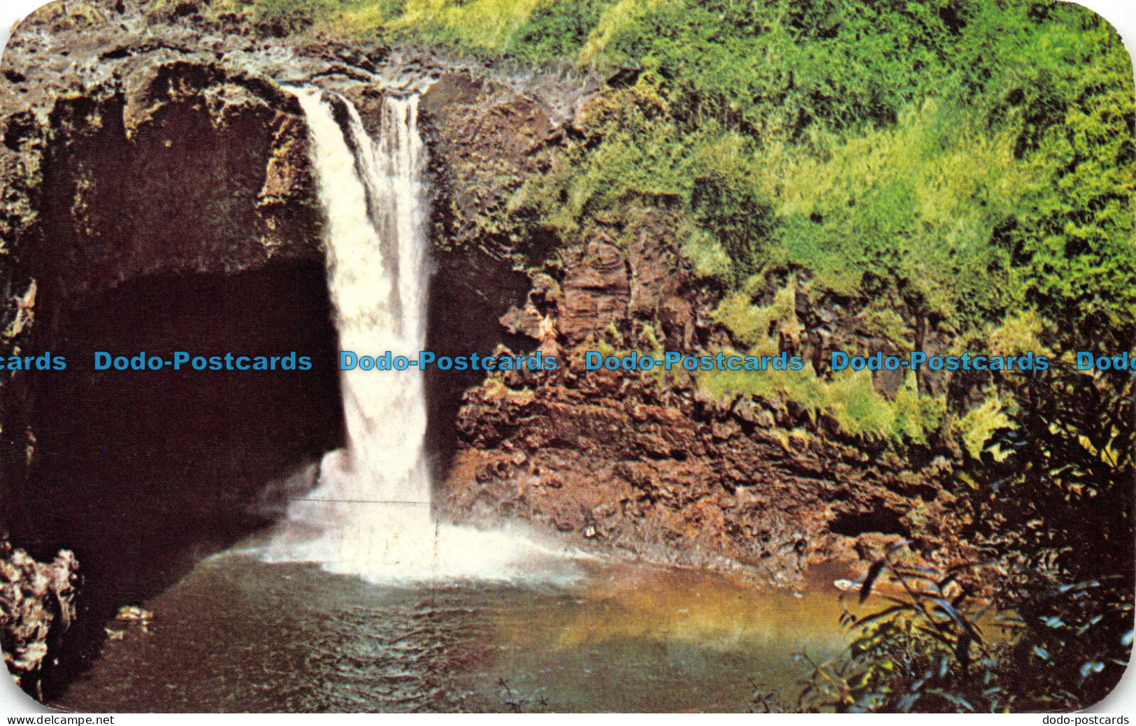 R138428 Rainbow Falls. Wailuku River. Hilo. Hawaii. Plastichrome. Max Basker