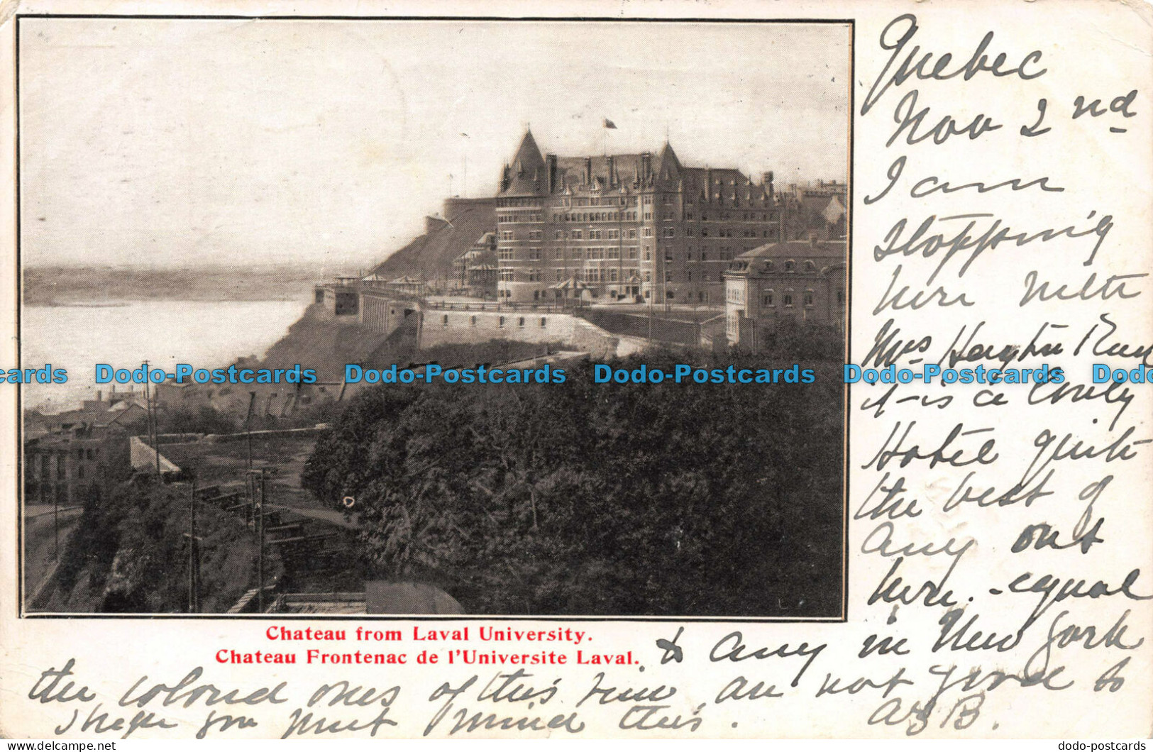 R140408 Chateau from Laval University. Chateau Frontenac de lUniversite Laval. 1