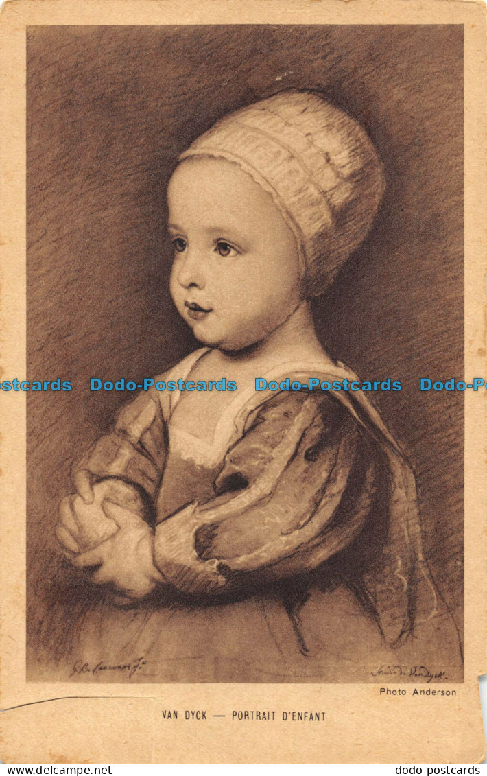 R145057 Postcard. Van Dyck. Portrait d Enfant. Anderson