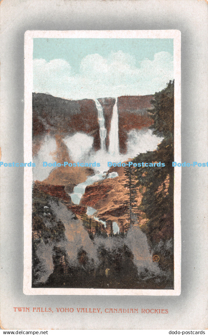 R239860 Twin Falls Yoho Valley Canadian Rockies Valentine Montreal Printed in Gr