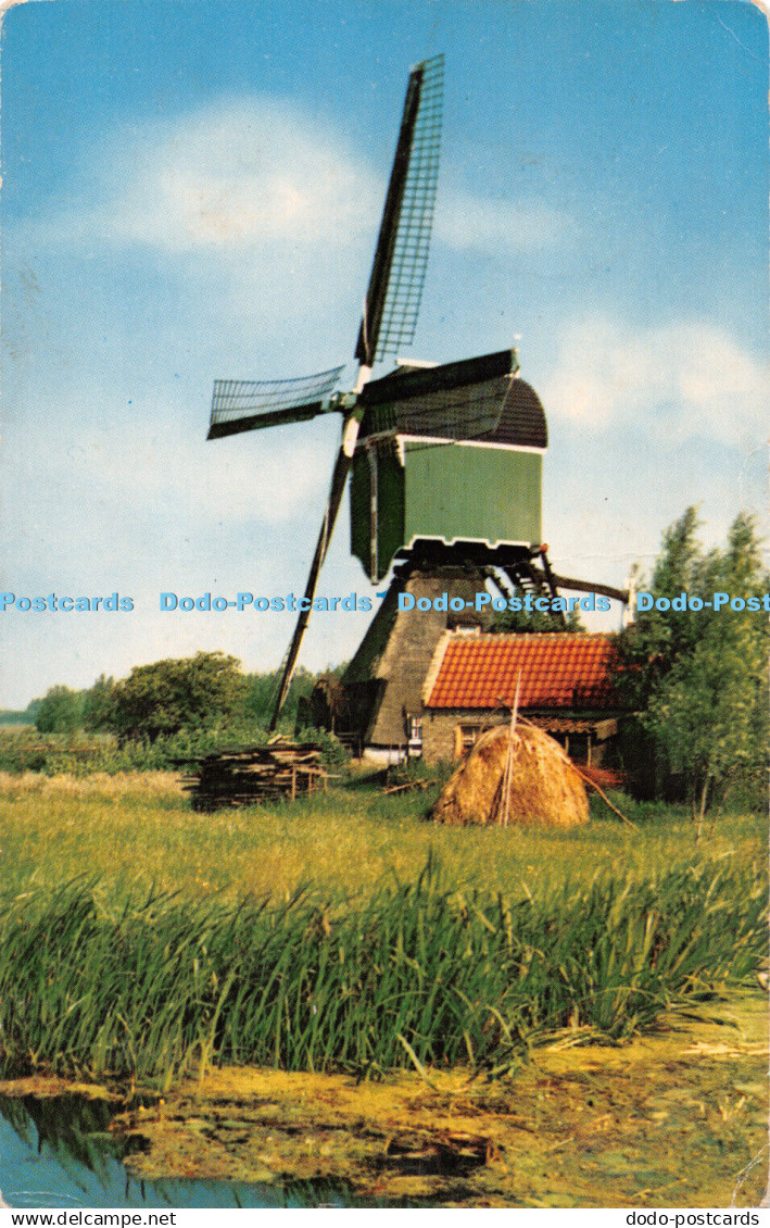 R285158 Wipwatermolen Schoonhoven Dutch Windmill Postcard