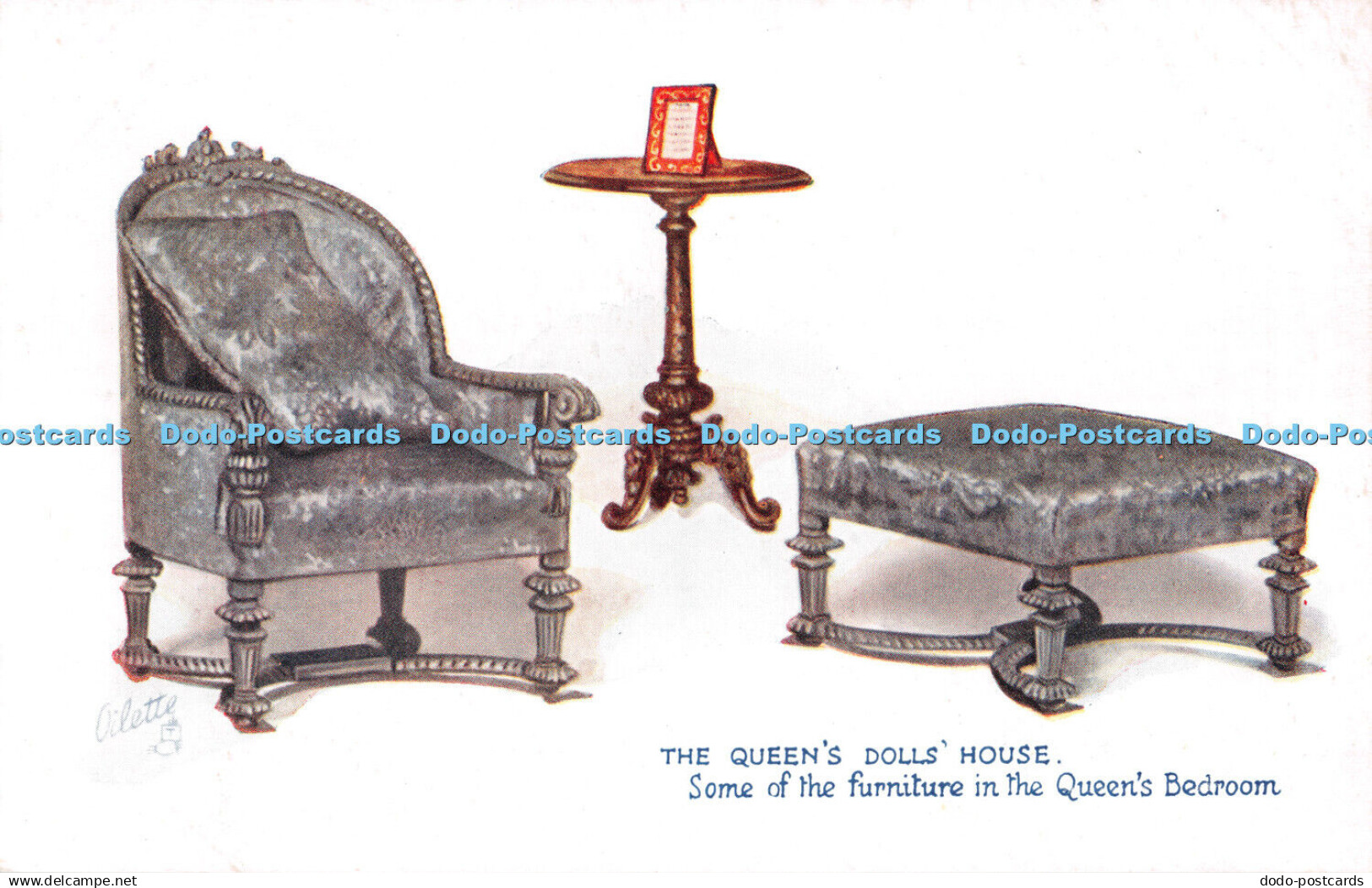 R295989 The Queens Dolls House Some of the furniture in the Queens Bedroom Tuck