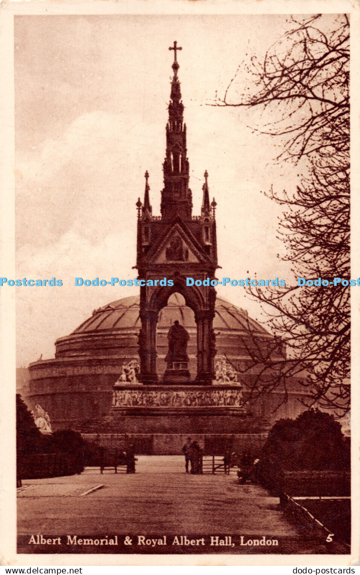 R304380 Albert Memorial and Royal Albert Hall London 5 H B 1933