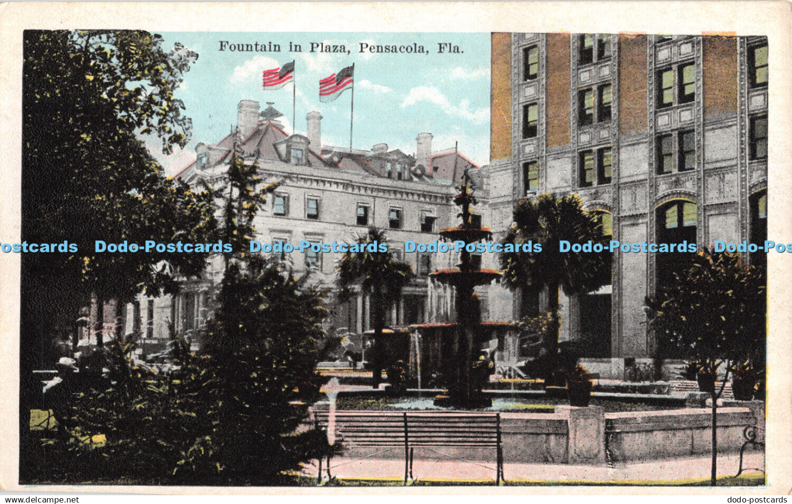 R320797 Fla Pensacola Fountain in Plaza The Heinberg 1922