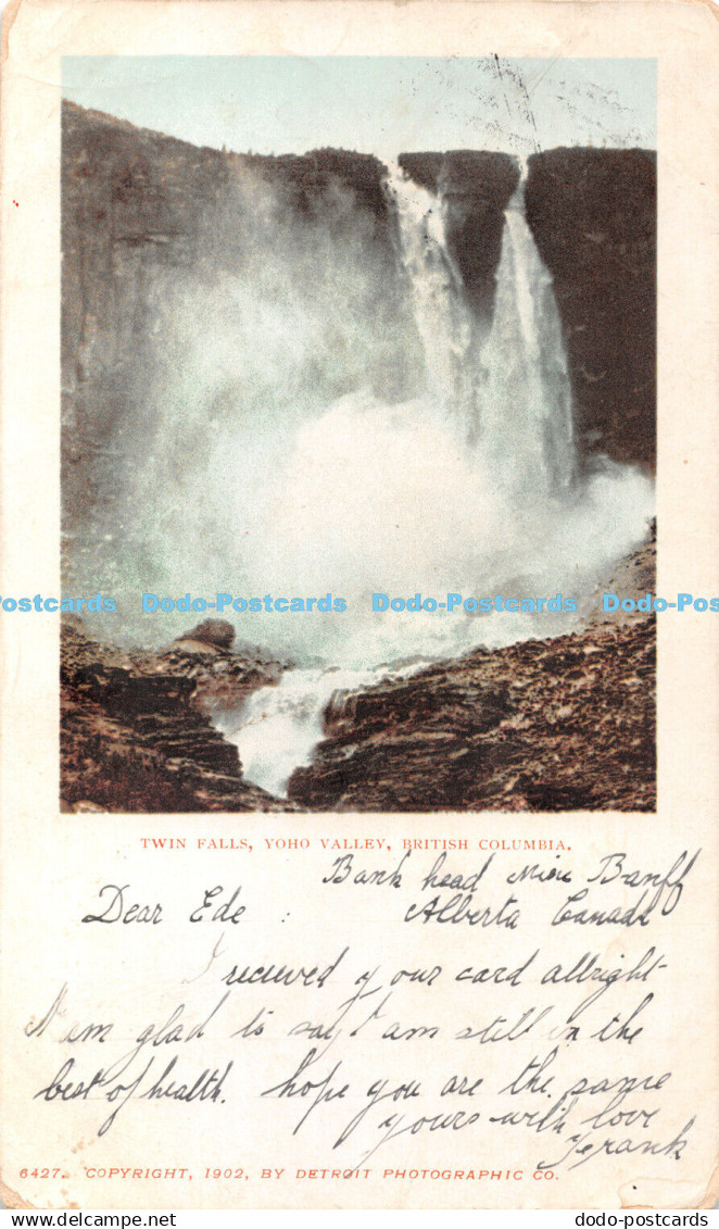 R334833 Twin Falls Yoho Valley British Columbia 6427 1902 Detroit Photographic 1