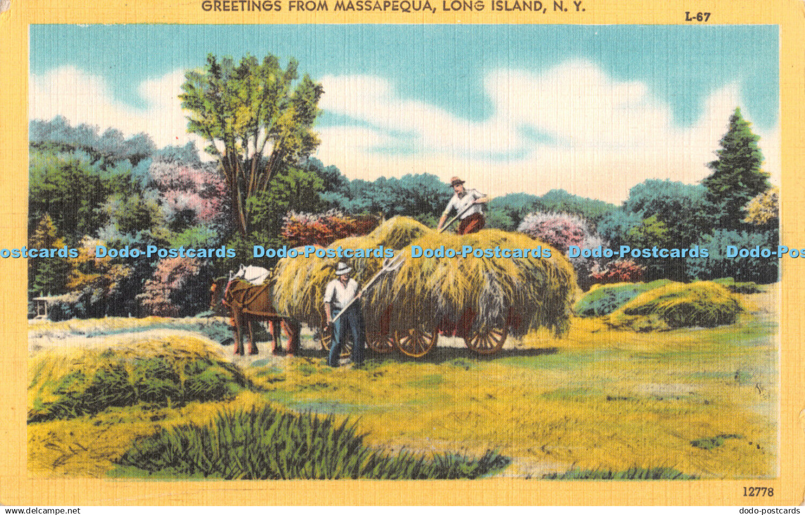 R341953 N Y Long Island Greetings from Massapequa A Colourpicture Publication