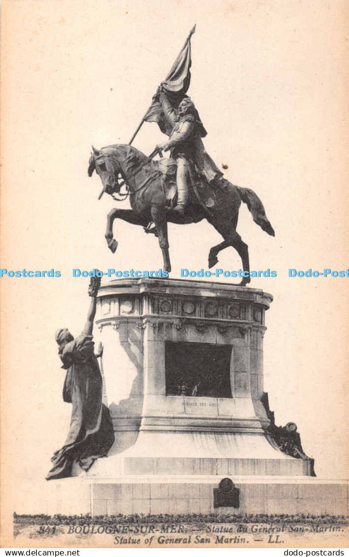 R362311 341 Boulogne Sur Mer Statue du General San Martin Statue of General San