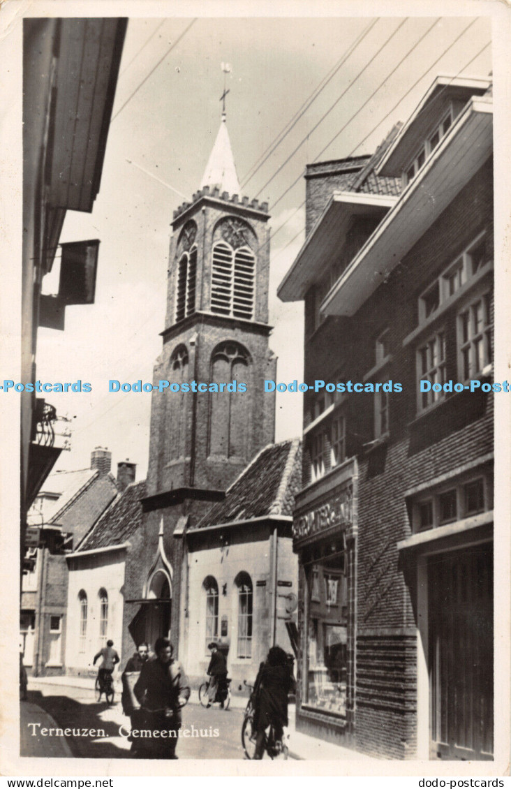 R363543 Terneuzen Gemeentehuis Ververs Drukkerij Boekhandel 1951