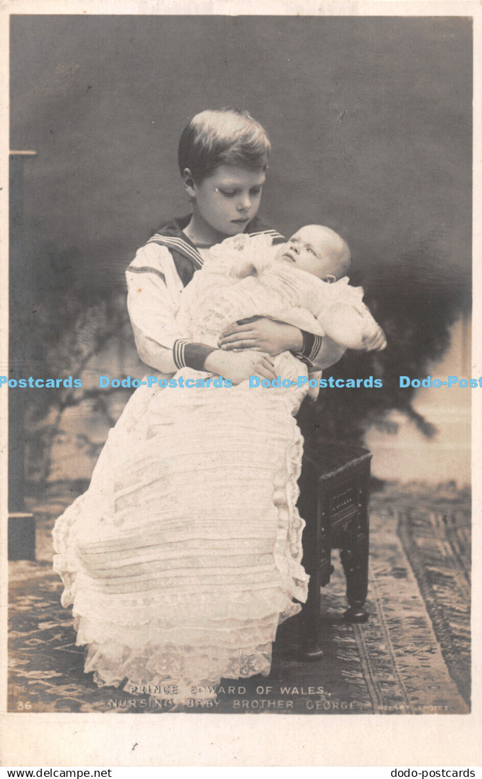 R379130 Prince Edward of Wales Nursing Baby Brother George Rotary Photo