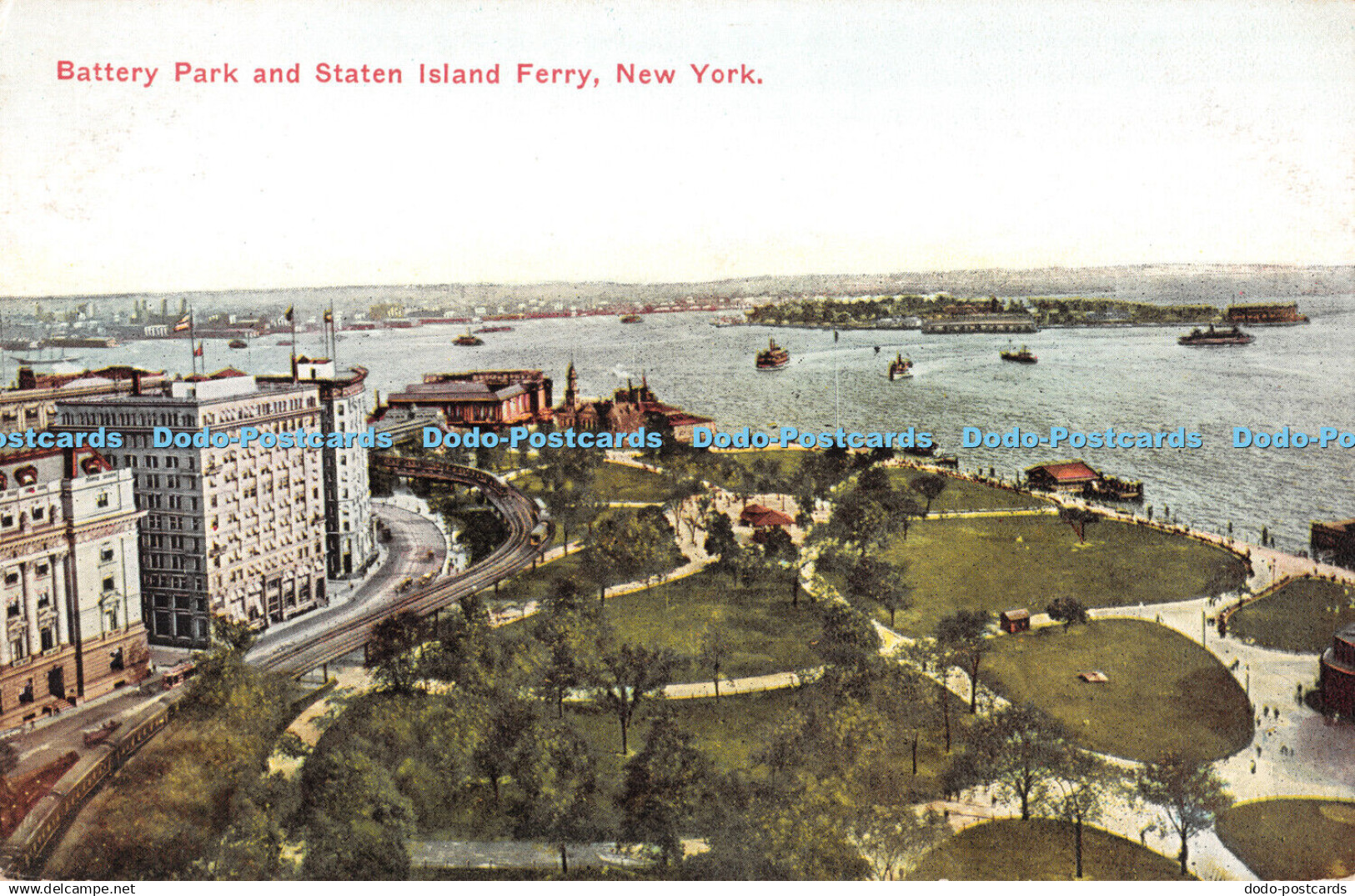 R414414 New York Battery Park and Staten Island Ferry Success Post Card No 1061